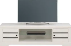 OTTO home Lowboard Kommode aus massivem Kiefernholz, mit Glasboden, Breite 160 cm