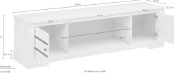 OTTO home Lowboard Kommode aus massivem Kiefernholz, mit Glasboden, Breite 160 cm