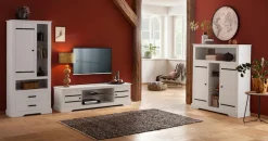 OTTO home Lowboard Kommode aus massivem Kiefernholz, mit Glasboden, Breite 160 cm