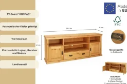 OTTO home Lowboard »Konrad TV-Board, TV-Kommode« Breite 169 cm, Höhe 67 cm, Metallgriffe, Kabeldurchführung