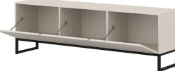 OTTO home Lowboard »Loft, Breite 157 cm, TV-Board 3 Klappen, Metallkufen« TV-Kommode mit viel Stauraum, push-to-open-Funktion