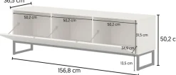 OTTO home Lowboard »Loft, Breite 157 cm, TV-Board 3 Klappen, Metallkufen« TV-Kommode mit viel Stauraum, push-to-open-Funktion