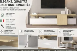 OTTO home Lowboard »Lowboard ETHOS,Lowboard,TV-Kommode,TV-Möbel,TV-Bank« 1 Stk. tlg. Mit zwei Drehtüren, einer Klapptür und zwei offenen Fächern,B.210 cm