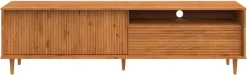 OTTO home Lowboard »MalmedyFront mit gefrästen Rillen« TV-Kommode aus massivem Kiefernholz, Push-to-open, Breite 180 cm