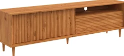 OTTO home Lowboard »MalmedyFront mit gefrästen Rillen« TV-Kommode aus massivem Kiefernholz, Push-to-open, Breite 180 cm