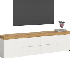 OTTO home Lowboard »MAMBO II, Breite 200 cm, 2 Türen, 4 Schubkästen, 4 Fächer« 1 Stk. tlg. Lowboard, TV Unterschrank, TV-Schrank, Wohnzimmer