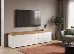 OTTO home Lowboard »MAMBO II, Breite 200 cm, 2 Türen, 4 Schubkästen, 4 Fächer« 1 Stk. tlg. Lowboard, TV Unterschrank, TV-Schrank, Wohnzimmer