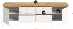 OTTO home Lowboard »MAMBO II, Breite 200 cm, 2 Türen, 4 Schubkästen, 4 Fächer« 1 Stk. tlg. Lowboard, TV Unterschrank, TV-Schrank, Wohnzimmer