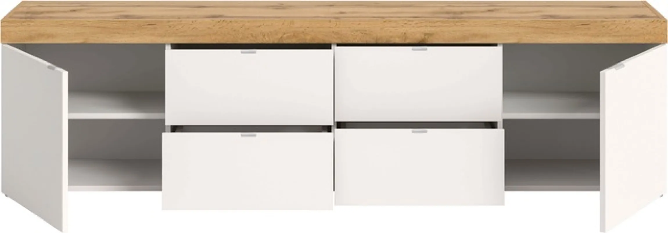 OTTO home Lowboard »MAMBO II, Breite 200 cm, 2 Türen, 4 Schubkästen, 4 Fächer« 1 Stk. tlg. Lowboard, TV Unterschrank, TV-Schrank, Wohnzimmer