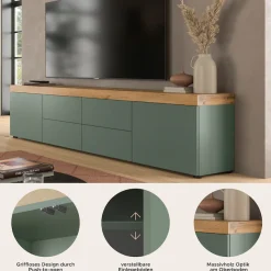 OTTO home Lowboard »MAMBO, TOPSELLER!, Breite 200 cm, 2 Türen, 4 Schubkästen, 4 Fächer« 1 Stk. tlg. Lowboard, TV Unterschrank, Tv-Schrank, Wohnzimmer