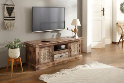 OTTO home Lowboard »Maneesh« Kommode aus massivem Mangoholz und Stauraummöglichkeiten, Breite 135cm