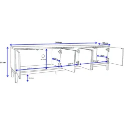 OTTO home Lowboard »Maryd« TV-Kommode mit Kabeldurchführung, Push-to-Open Funktion, Breite 200 cm