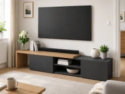 OTTO home Lowboard »New Garda,Lowboard mit Aufsatz,TV-Board mit Ausatz,TV-Schrank-Tv Bank« 1 Stk. tlg. Breite verstellbar v. 183 bis 310 cm,2 Klappenund L-Förmiger Aufsatz