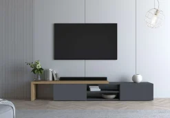 OTTO home Lowboard »New Garda,Lowboard mit Aufsatz,TV-Board mit Ausatz,TV-Schrank-Tv Bank« 1 Stk. tlg. Breite verstellbar v. 183 bis 310 cm,2 Klappenund L-Förmiger Aufsatz