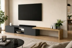 OTTO home Lowboard »New Garda,Lowboard mit Aufsatz,TV-Board mit Ausatz,TV-Schrank-Tv Bank« 1 Stk. tlg. Breite verstellbar v. 183 bis 310 cm,2 Klappenund L-Förmiger Aufsatz