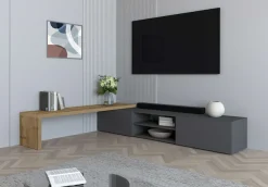 OTTO home Lowboard »New Garda,Lowboard mit Aufsatz,TV-Board mit Ausatz,TV-Schrank-Tv Bank« 1 Stk. tlg. Breite verstellbar v. 183 bis 310 cm,2 Klappenund L-Förmiger Aufsatz