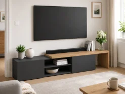 OTTO home Lowboard »New Garda,Lowboard mit Aufsatz,TV-Board mit Ausatz,TV-Schrank-Tv Bank« 1 Stk. tlg. Breite verstellbar v. 183 bis 310 cm,2 Klappenund L-Förmiger Aufsatz