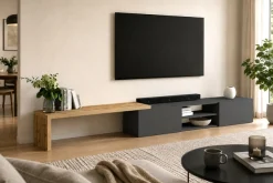 OTTO home Lowboard »New Garda,Lowboard mit Aufsatz,TV-Board mit Ausatz,TV-Schrank-Tv Bank« 1 Stk. tlg. Breite verstellbar v. 183 bis 310 cm,2 Klappenund L-Förmiger Aufsatz