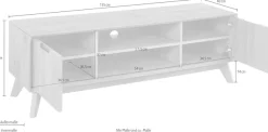 OTTO home Lowboard »Pandrup« Kommode mit 3 Einlegeböden und Kabeldurchführung, B:135 cm