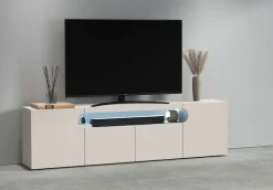 OTTO home Lowboard »REAL,Lowboard,TV-Kommode,TV-Möbel,TV-Bank« 1 Stk. tlg. Mit 4 Türen, davon 2 abgerundet, die ein ovales offenes Fach bilden