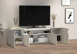 OTTO home Lowboard »REAL,Lowboard,TV-Kommode,TV-Möbel,TV-Bank« 1 Stk. tlg. Mit 4 Türen, davon 2 abgerundet, die ein ovales offenes Fach bilden