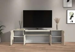 OTTO home Lowboard »REAL,Lowboard,TV-Kommode,TV-Möbel,TV-Bank« 1 Stk. tlg. Mit 4 Türen, davon 2 abgerundet, die ein ovales offenes Fach bilden