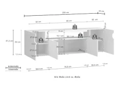 OTTO home Lowboard »REAL,Lowboard,TV-Kommode,TV-Möbel,TV-Bank« 1 Stk. tlg. Mit 4 Türen, davon 2 abgerundet, die ein ovales offenes Fach bilden