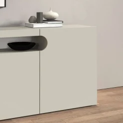 OTTO home Lowboard »REAL,Lowboard,TV-Kommode,TV-Möbel,TV-Bank« 1 Stk. tlg. Mit 4 Türen, davon 2 abgerundet, die ein ovales offenes Fach bilden