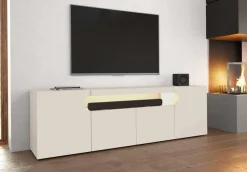 OTTO home Lowboard »REAL,Lowboard,TV-Kommode,TV-Möbel,TV-Bank« 1 Stk. tlg. Mit 4 Türen, davon 2 abgerundet, die ein ovales offenes Fach bilden
