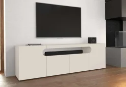 OTTO home Lowboard »REAL,Lowboard,TV-Kommode,TV-Möbel,TV-Bank« 1 Stk. tlg. Mit 4 Türen, davon 2 abgerundet, die ein ovales offenes Fach bilden