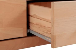 OTTO home Lowboard »Ribe,180cm breit, Fronten Massivholz,6 Fächer,Kabeldurchführung« Korpus Holzwerkstoff,Glaseinsatz aus gehärtetem Glas,Böden versetzbar