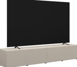 OTTO home Lowboard »Rio, 245 cm breit, 47 cm tief, 4 Türen mit geriffelten MDF Fronten« geriffelte MDF-Fronten, geeignet für bis zu 98-Zoll-TV, viel Stauraum