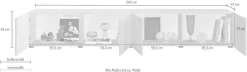OTTO home Lowboard »Rio, 245 cm breit, 47 cm tief, 4 Türen mit geriffelten MDF Fronten« geriffelte MDF-Fronten, geeignet für bis zu 98-Zoll-TV, viel Stauraum