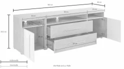 OTTO home Lowboard »Roger,Breite 182 cm, stilvolle TV-Kommode, 2Türen 2 Schubladen« TV-Schrank mit viel Stauraum, TV-Board