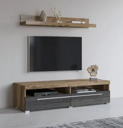 OTTO home Lowboard »Roger,Breite 140 cm, stilvolle TV-Kommode, inclusive Wandboard« TV-Schrank mit viel Stauraum, TV-Board, 2 Klappen