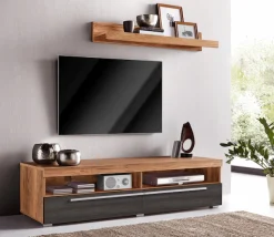 OTTO home Lowboard »Roger,Breite 140 cm, stilvolle TV-Kommode, inclusive Wandboard« TV-Schrank mit viel Stauraum, TV-Board, 2 Klappen