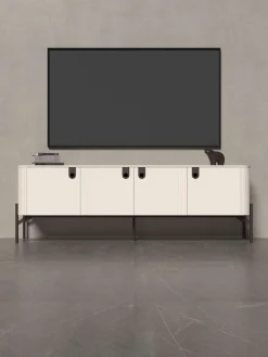 OTTO home Lowboard »Rondo TV-Board, TV-Kommode, TV-Schrank, TV-Unterschrank, TV-Möbel« UV lackiert, Soft Close Funktion, Metallrahmen als Basis des Elements