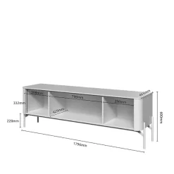OTTO home Lowboard »Rondo TV-Board, TV-Kommode, TV-Schrank, TV-Unterschrank, TV-Möbel« UV lackiert, Soft Close Funktion, Metallrahmen als Basis des Elements