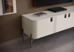 OTTO home Lowboard »Rondo TV-Board, TV-Kommode, TV-Schrank, TV-Unterschrank, TV-Möbel« UV lackiert, Soft Close Funktion, Metallrahmen als Basis des Elements