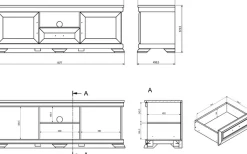 OTTO home Lowboard »Royal, TV-Unterteil im Landhausstil, Kommode, moderner TV-Schrank« ausreichend, offener Stauraum, vielseitig einsetzbar, 158 cm breit