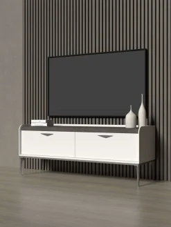 OTTO home Lowboard »Sofy TV-Lowboard, TV-Kommode, TV-Schrank, TV-Unterschrank, TV-Möbel« UV lackiert, Soft Close Funktion, Metallgestell in Anthrazit Dekor