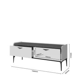 OTTO home Lowboard »Sofy TV-Lowboard, TV-Kommode, TV-Schrank, TV-Unterschrank, TV-Möbel« UV lackiert, Soft Close Funktion, Metallgestell in Anthrazit Dekor