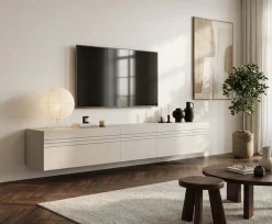 OTTO home Lowboard »SPIAGGIA, 3-teiliges Set, Breite 225cm, stehend & hängend montierbar« TV-Möbel, TV-Schrank, TV-Lowboard, Mediaboard