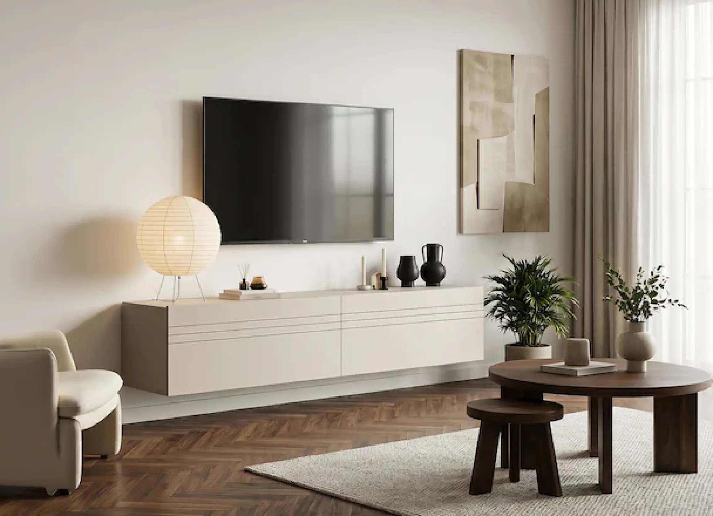 OTTO home Lowboard »SPIAGGIA, 2-teiliges Set, Breite 180cm, stehend & hängend montierbar« TV-Möbel, TV-Schrank, TV-Lowboard, Mediaboard