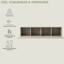 OTTO home Lowboard »SPIAGGIA, 2-teiliges Set, Breite 180cm, stehend & hängend montierbar« TV-Möbel, TV-Schrank, TV-Lowboard, Mediaboard