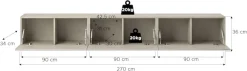 OTTO home Lowboard »SPIAGGIA, 3-teiliges Set, Breite 270cm, stehend & hängend montierbar« TV-Möbel, TV-Schrank, TV-Lowboard, Mediaboard