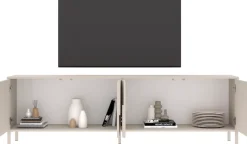 OTTO home Lowboard »Stone, 205 cm breit, 4 Türen, TV-Schrank, TV-Kommode, Medienboard« 3D-Design, Push-to-open, Innenraum großzügig, Füße 14/2 cm wählbar