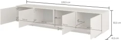 OTTO home Lowboard »Tatami, Modernes griffloses TV-Board, Breit 220,50cm, TV-Schrank« TV-Schrank, TV-Board mit viel Stauraum, push-to-open-Funktion