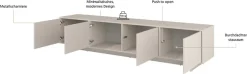 OTTO home Lowboard »Tatami, Modernes griffloses TV-Board, Breit 220,50cm, TV-Schrank« TV-Schrank, TV-Board mit viel Stauraum, push-to-open-Funktion