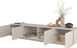 OTTO home Lowboard »Tatami, Modernes griffloses TV-Board, Breit 220,50cm, TV-Schrank« TV-Schrank, TV-Board mit viel Stauraum, push-to-open-Funktion